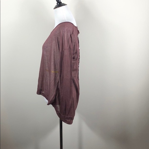 Long Sleeve Top Lace Up Back Cutout - Picture 3 of 3